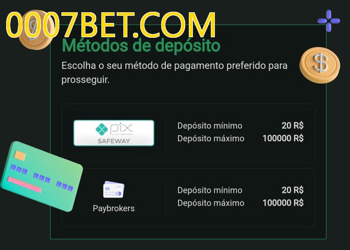 O cassino 0007BET.COMbet oferece uma grande variedade de métodos de pagamento